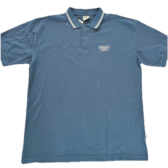 NWT Rainforest Cafe Polo Shirt Embroidered Logo Blue Souvenir - Picture 1 of 8